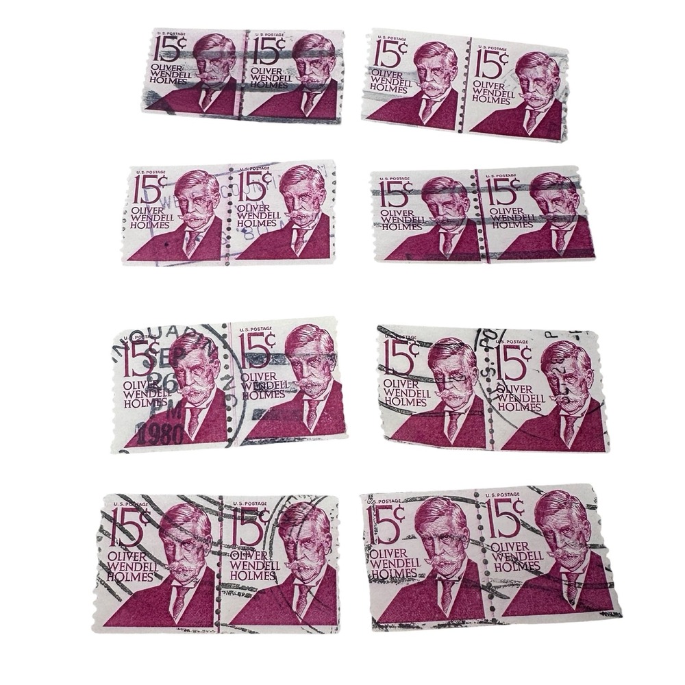 Vintage 15 Cent Oliver Wendell Holmes US Postage Stamps Lot of 16 Used Pairs